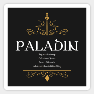 Paladin Paladins Warrior Dungeons Crawler and Dragons Slayer Sticker